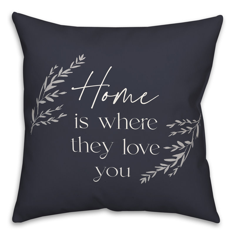 Coussin décoratif intérieur / extérieur en polyester , H 18 po x l 18 po, Bleu marine