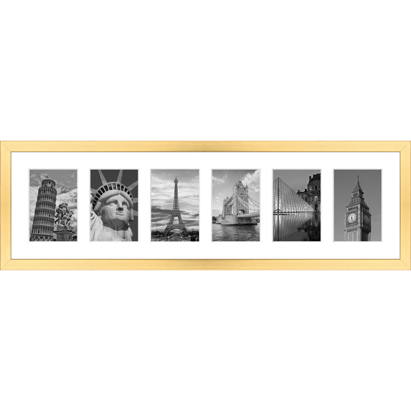 Liliany Wood Picture Frame with Mat, Gold