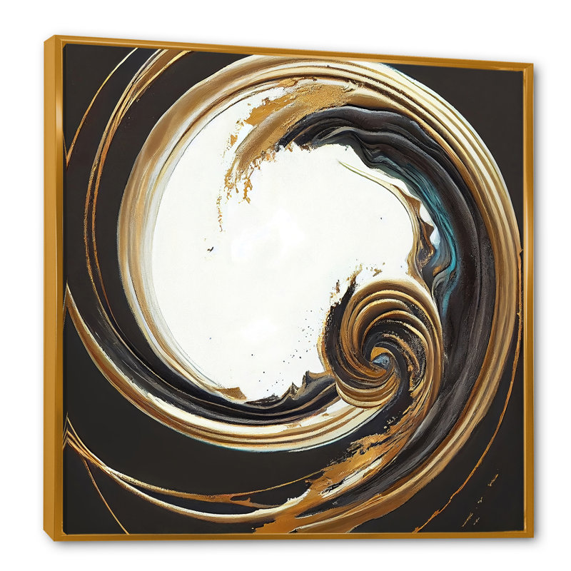 Gold Glamour Circle 1 III - Impression sur toile, H 16 po x l 16 po x P 1 po, Cadre flottant doré