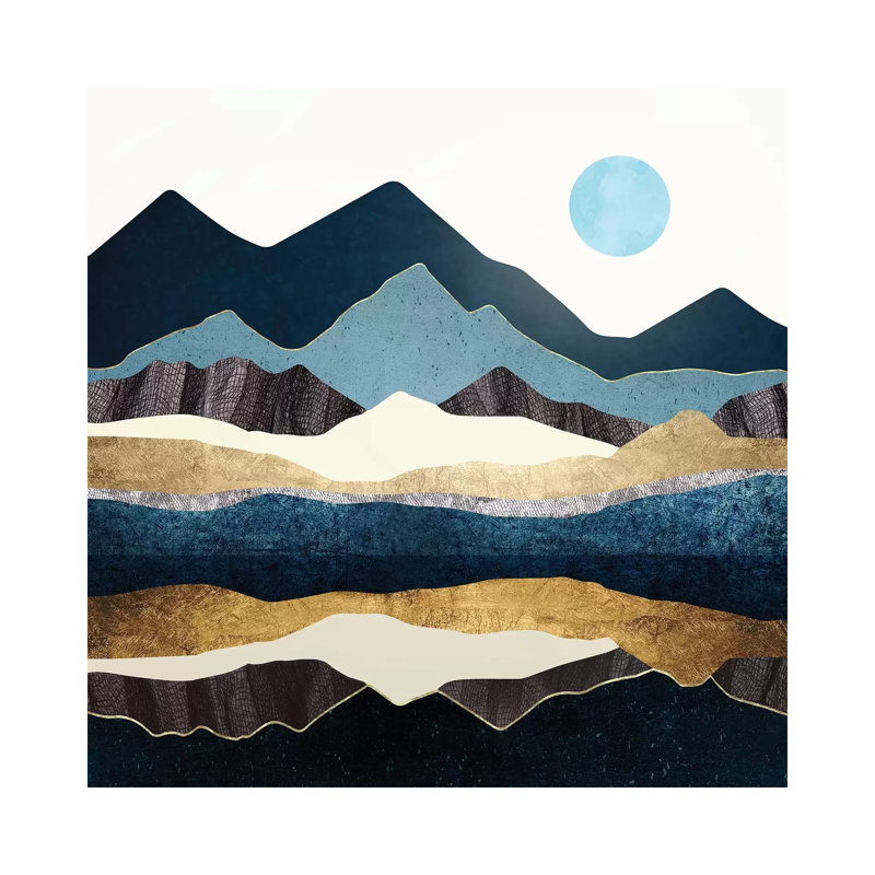 Reflect Hills - impression d'art graphique, Toile tendue, Aucun mat, H 12 po x l 12 po x P 1,5 po