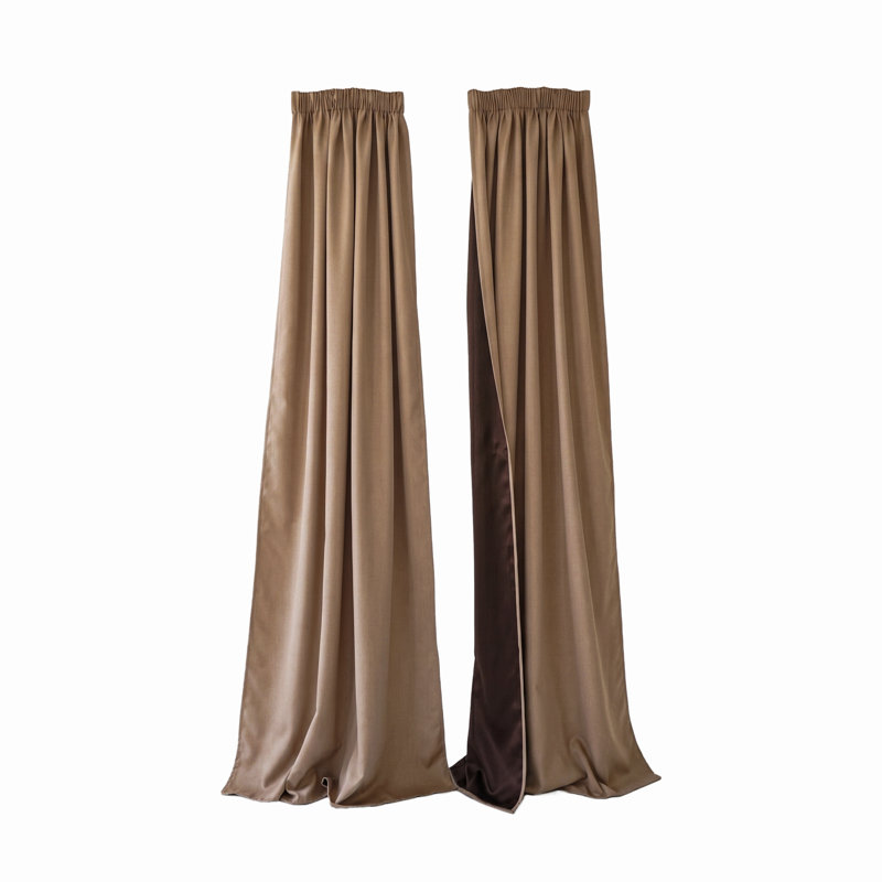 Room Darkening Blackout Curtain (Set of 2), 132 cm Width x 244 cm Drop