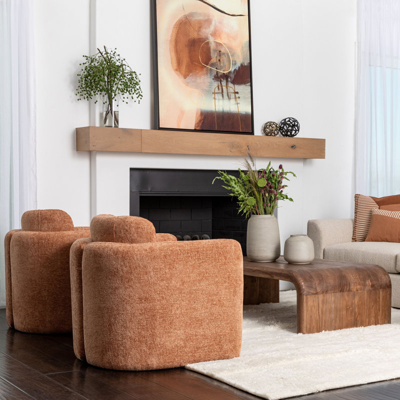 Munson Upholstered Occasional Chair, Ginger, Orange Polyester