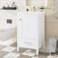 Meuble-lavabo moderne de 20 pouces avec lavabo en céramique, tiroir et porte à fermeture en douceur, organisateur de porte double couche, tiroir de séparation, patins réglables - conception de rangement peu encombrante-1468969973