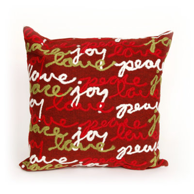 Embroidered Outdoor Throw Pillow