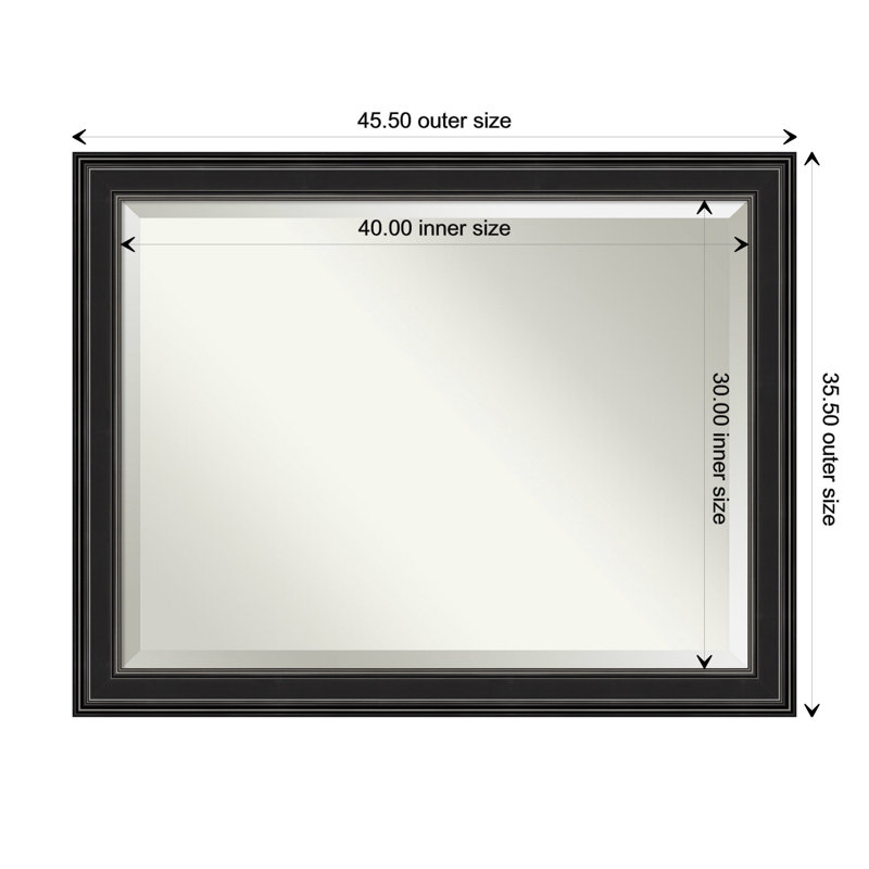 Black Rectangular Bathroom Vanity Wall Mirror