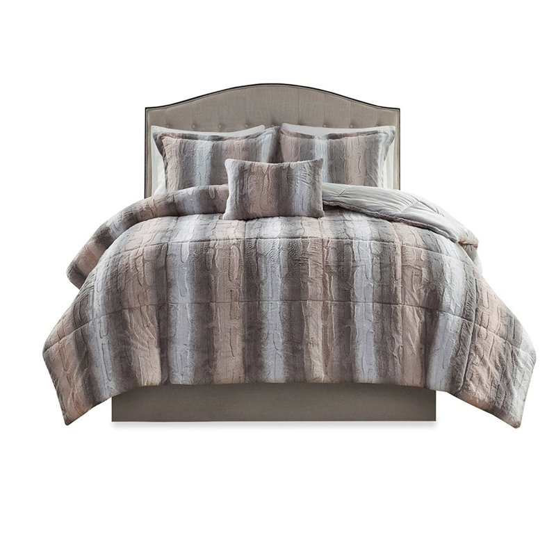 Édredon confortable en fausse fourrure double / grand - Le tissu 100% rembourré comprend un édredon, 2 taies décoratives et un oreiller. Suivez les instructions du fabricant.
