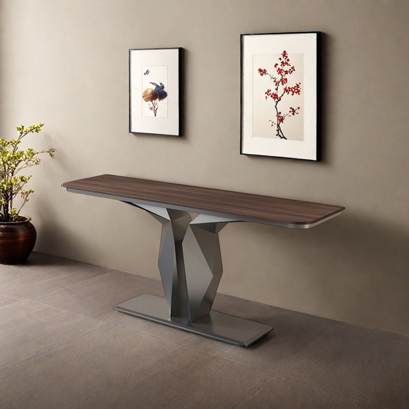 Console Modern Minimalist, H 31,5 po x l 59,06 po x P 11,81 po, Argent argent