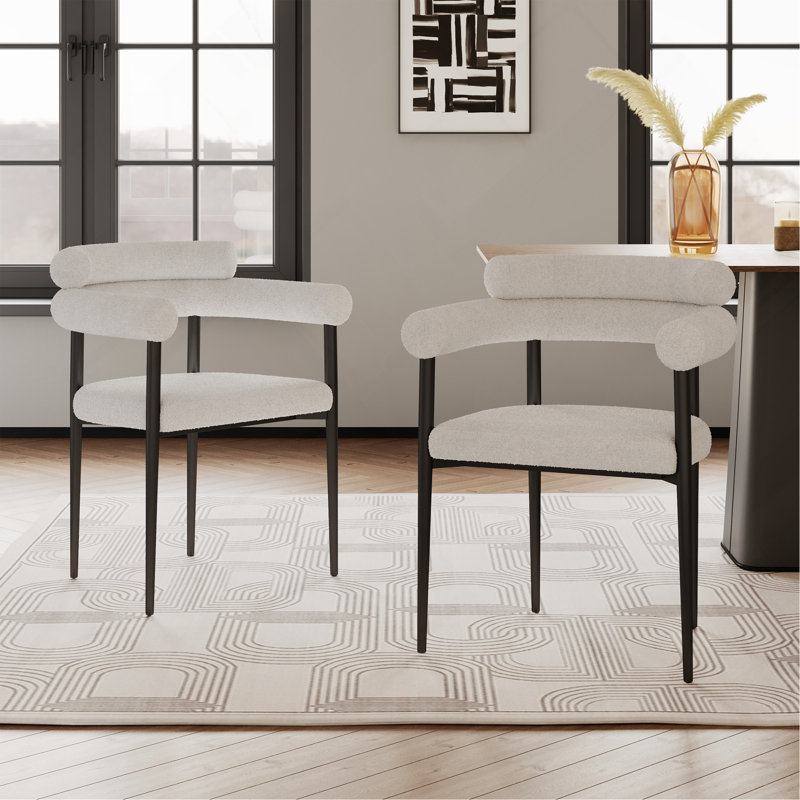 Ensemble de 2 chaises de salle à manger Woker, Noir, White