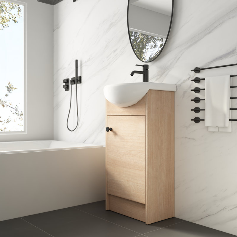 Dousman 18'' Single Bathroom Vanity with Ceramic Top