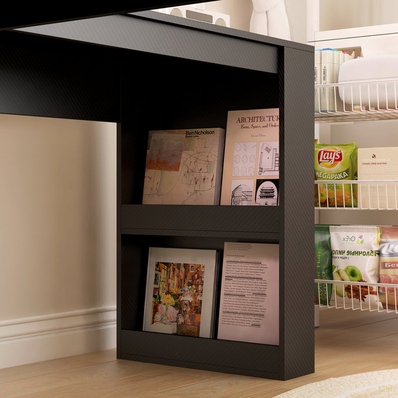 L Shaped Desk With Outlet, Computer Desk With Drawers, Bookshelf, Modern Corner Desk, Home Office Desk,L-Shaped Study Table Writing Desk,Corner Gaming Computer Desk With Storage