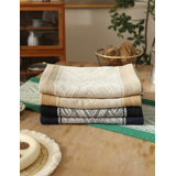 Emerald Geometricdiamond Weave Fringe Cotton Blend Table Runner 14" W