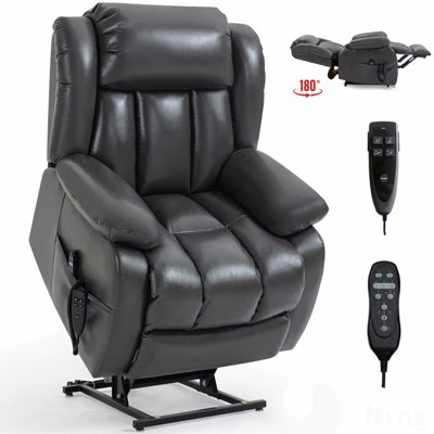 Fauteuil inclinable à deux moteurs gris Leatherair