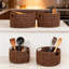 Paniers de rangement en corde de papier tissés à la main, paniers de rangement ronds tissés avec poignées, paniers empilables pour l'organisation à la maison, paquet de 3