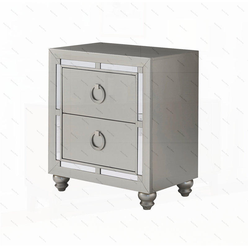 Table de chevet argentée CHLOE GEMSTONE