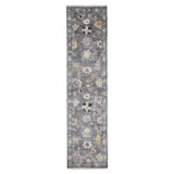 Timeless Fusion Wool Floral Area Rug in Gray
