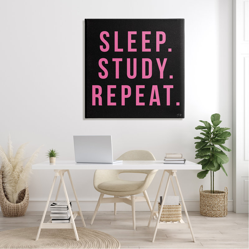 " Sleep Study Repeat ", Wrapped Canvas, 36" W x 36" H