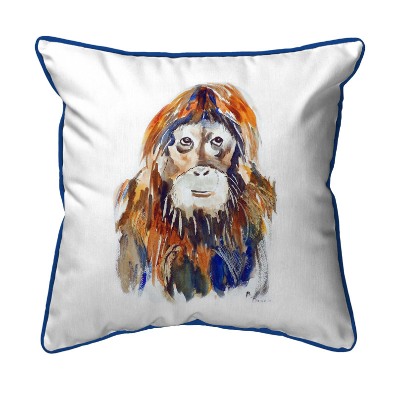Housse et insert de coussin carré orange Orangutan, Grand