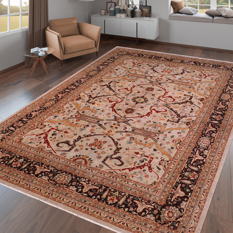 Tapis rectangulaire en laine de conception unique 12 pi 0 po x 15 pi 2 po Rhileigh