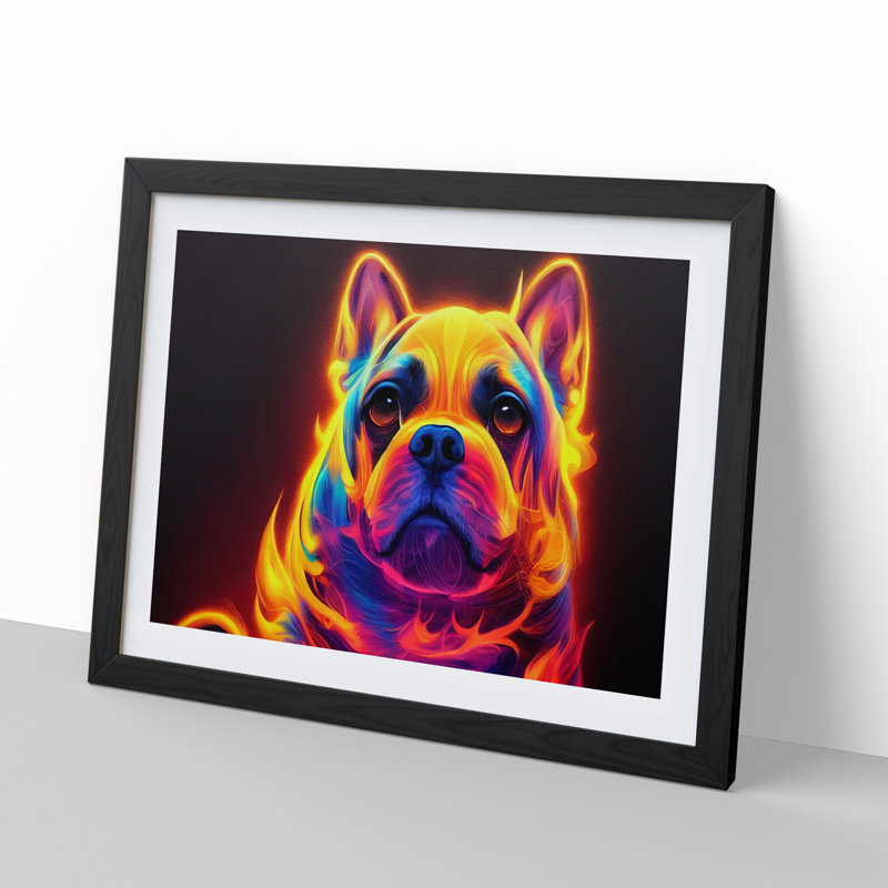 Dog Vol.4 - Single Picture Frame Print, Black, 46cm H x 64cm W x 2cm D