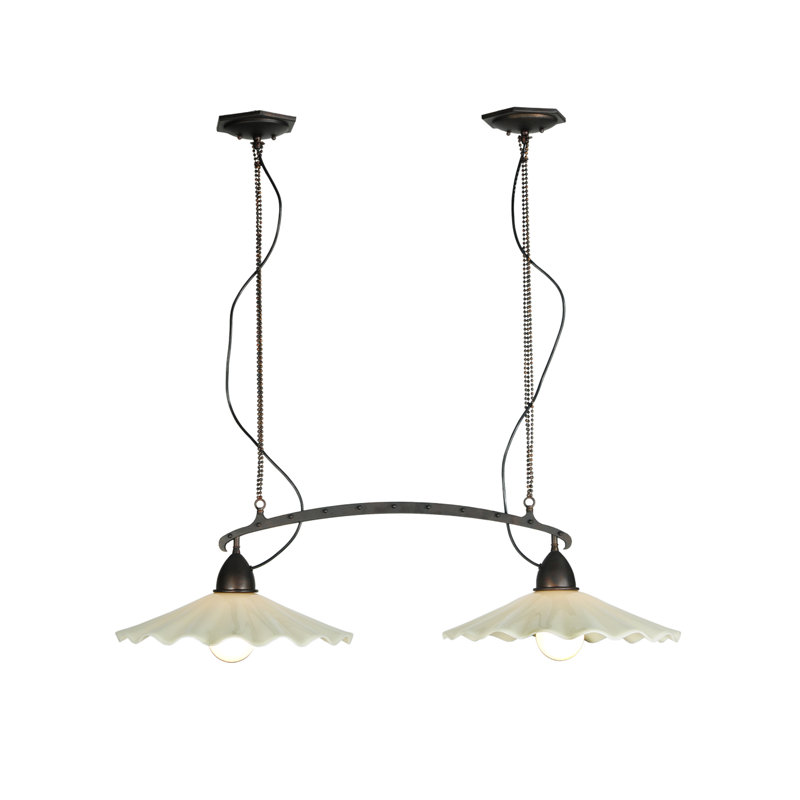 Luminaire suspendu linéaire pour îlot de cuisine 2 lumières, H 42,25 po x l 44 po x P 18 po