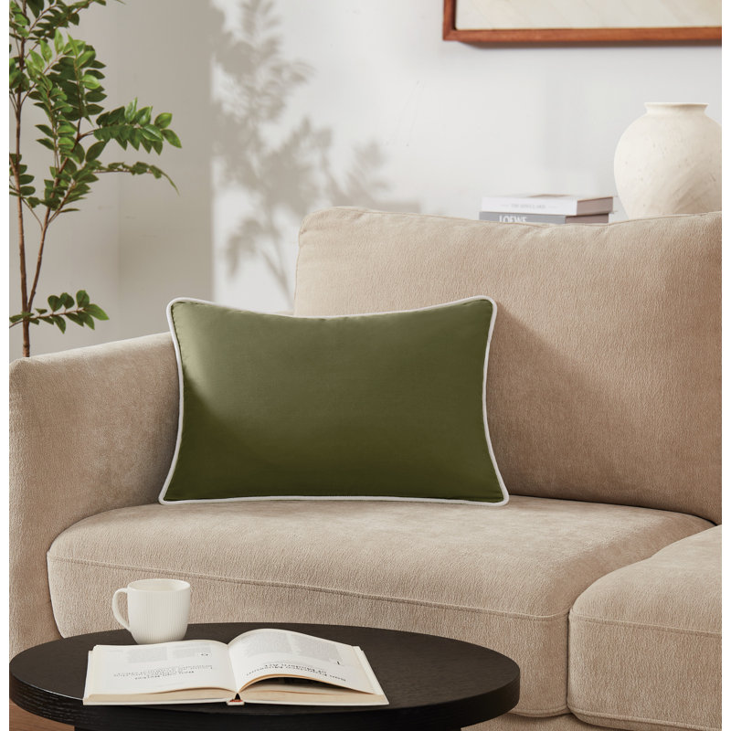 Coussin Brooklyn, Rectangle H 14 po x l 20 po, Vert