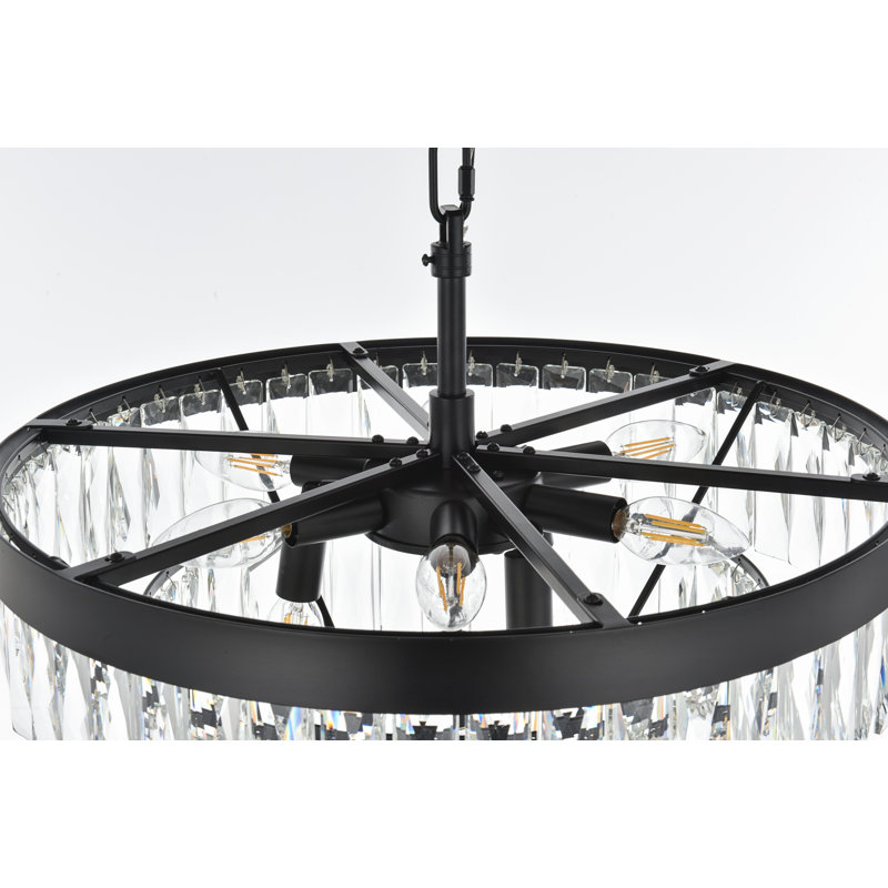 Lustre rond 20 pouces Iva , Noir, noir, noir, noir