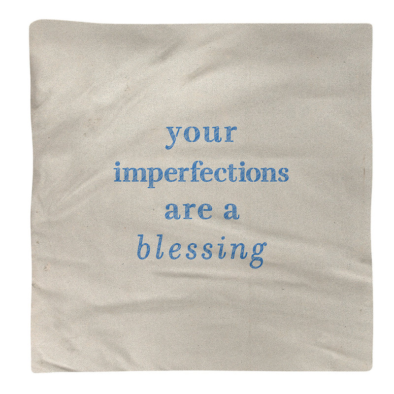Polyester, Cotton No Pattern Square Napkin, White/Blue, Polyester, 10" L x 10" W