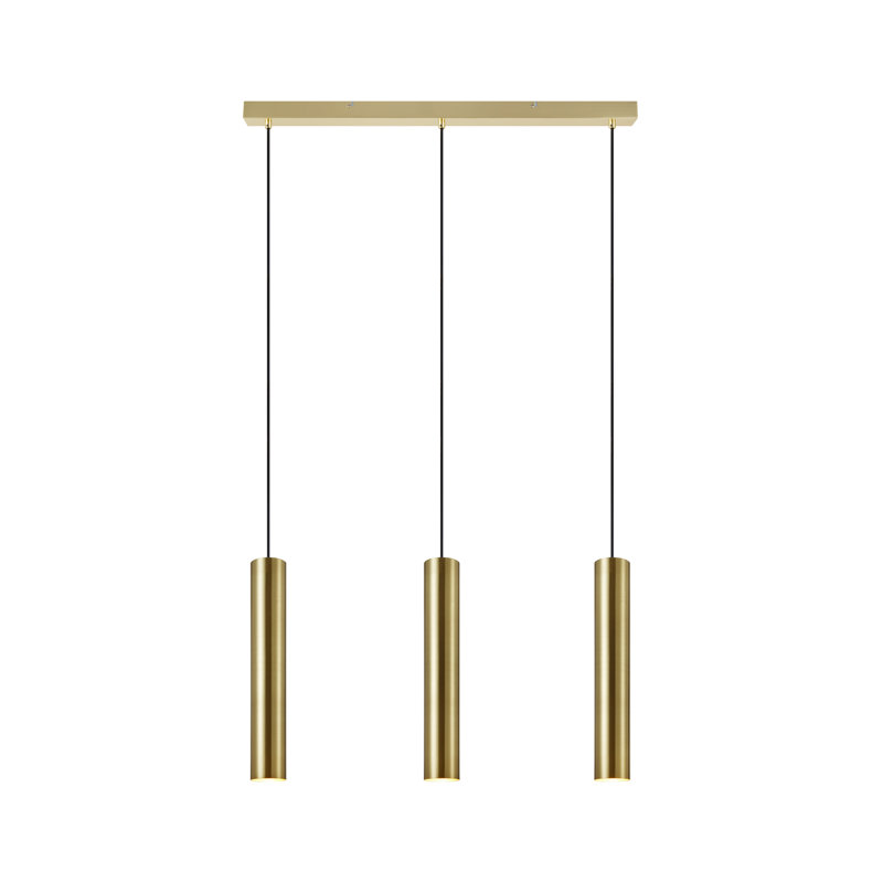 Barrona 3 - Light Kitchen Island Pendant, Brushed Brass