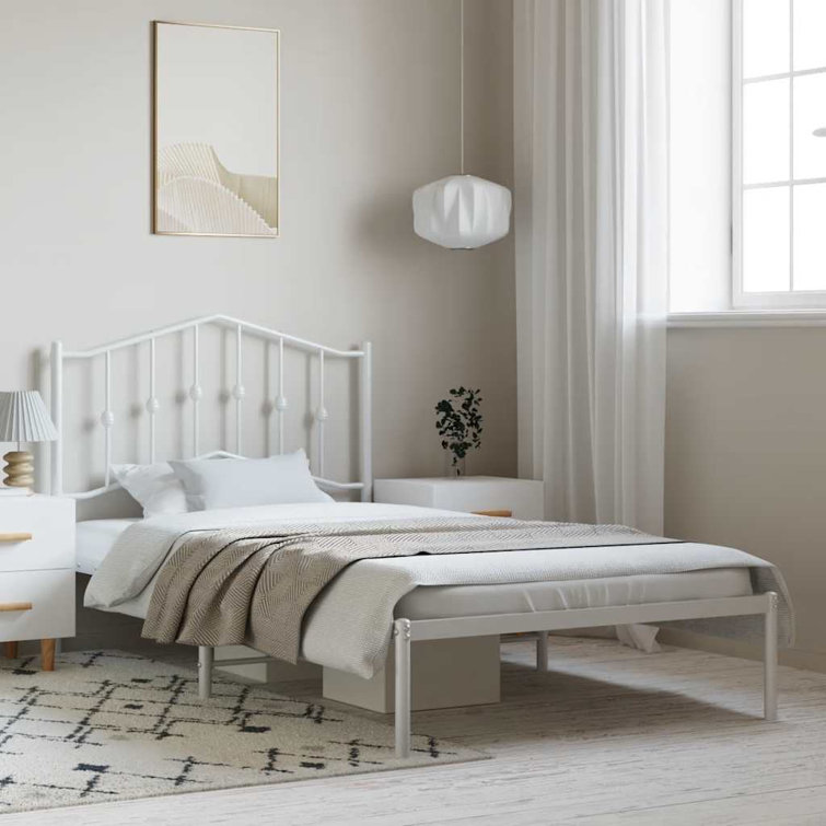 Structure de lit en métal Camyria, acier robuste, sans matelas