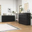 Commode 9 tiroirs sans poignée, commode moderne en bois mat pour la chambre à coucher, commode de rangement pour le salon, le couloir, le vestibule-830240557