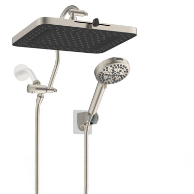 Ultraflow Pro 5-Spray 13" Rainfall Shower System With Dual High-Pressure Heads & 10 Customizable Modes