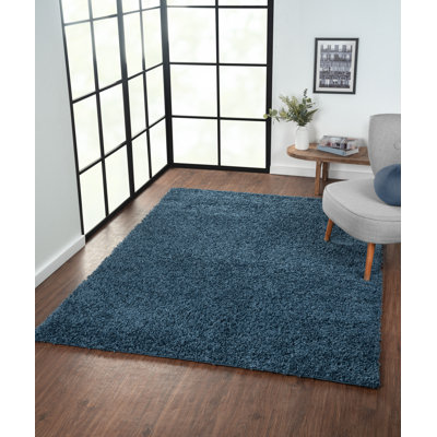 Shaggy Lush Dark Blue Rug