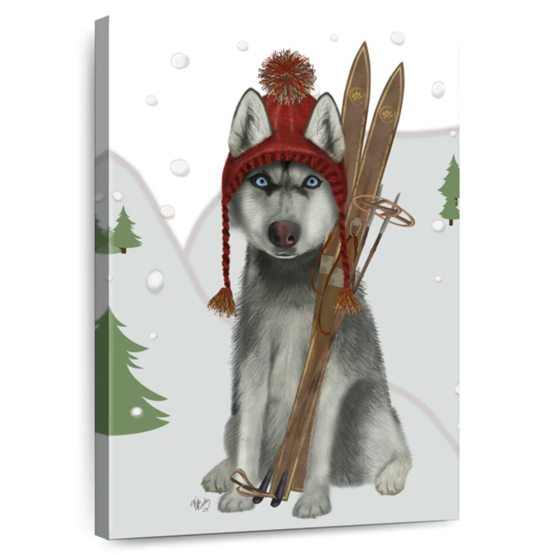 Brampt Husky Skiing, 51" H x 34" W
