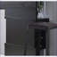 Gris patiné Table basse noire avec 3 tablettes Compartiment pour verres à vin, rangement peu encombrant pour la salle à manger