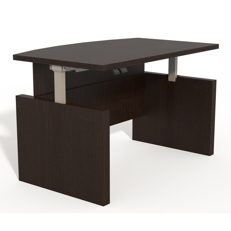 Mocha Adjustable Height Standing Wood Desk, 36" x 72"