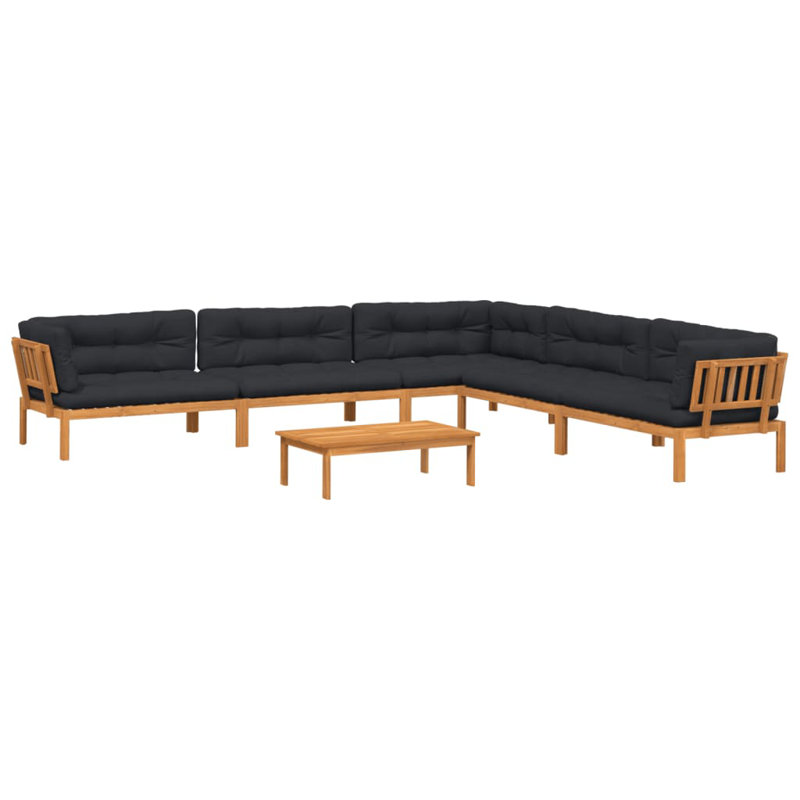 Ensemble de canapé de patio avec coussins 6 pièces Vidaxl