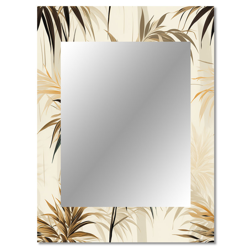 Aryton bois flotté motif tropical zen - miroir tropical, miroir mural décoratif tropical, impression d'art en métal