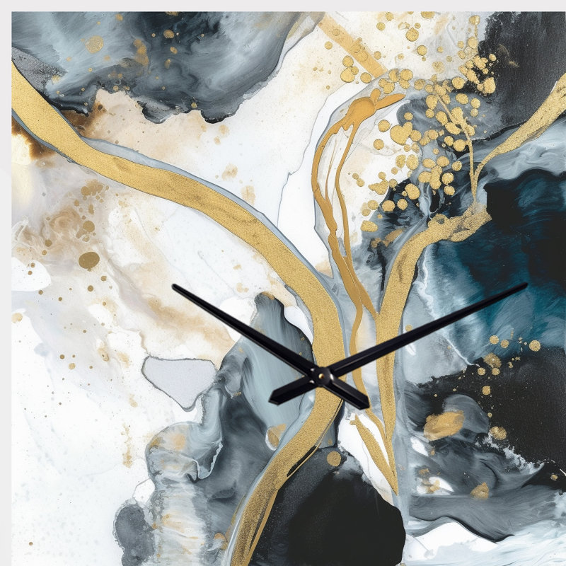 Horloge murale en forme de V en marbre, Petit