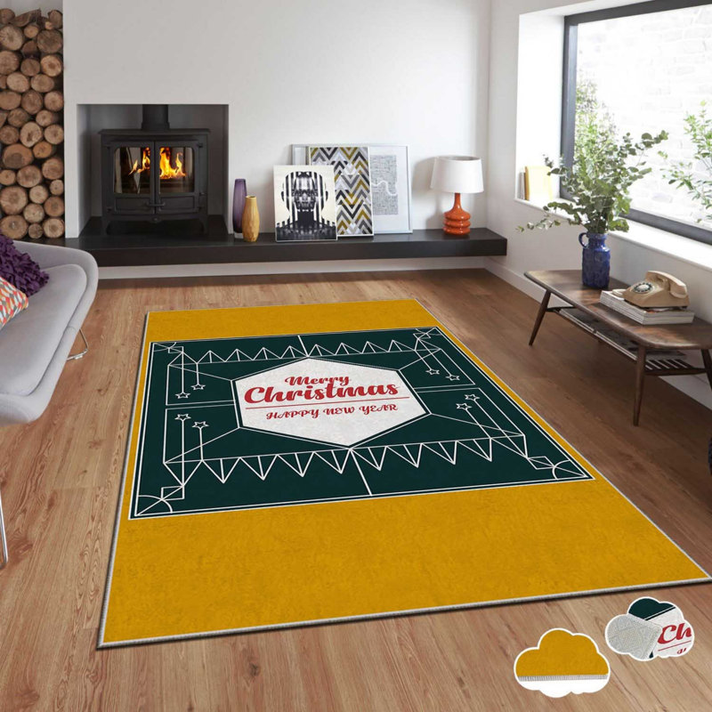 Luxurious Area Rug, 100% Polyester, 55.1 x 86.6 inches | 740 g/m², Soft Velvet Fabric with Non-Slip Dot Underside | Laminated Sponge Cushioning, Easy to Clean, Machine Washable at 30°C | Perfect for Living Room & Bedroom