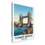 Tower Bridge, England - Romantic Travel Poster Of London's Iconic Thames Crossing. Giclee Print On Wrapped Canvas. Wall Art, Home Decor - Transport & Engineering, England - Wrapped Canvas Print-117017462
