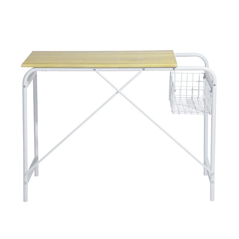 Marrs Metal Base Writing Desk, Oak