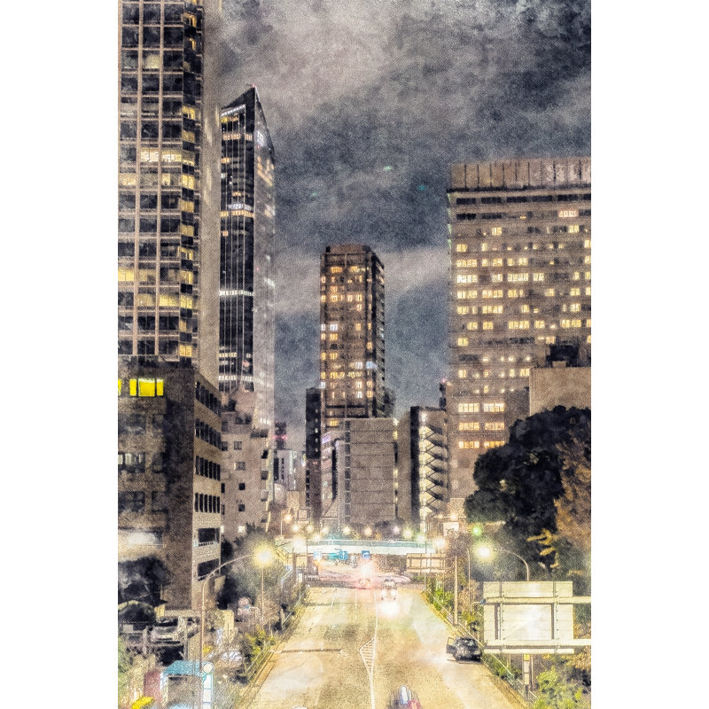 City - Single Picture Frame Painting on Canvas, 120 cm H x 80 cm W