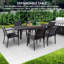 Table de salle à manger d'extérieur extensible Kozyard, longueur réglable de 43 à 86,6 po, structure entièrement en aluminium, résistante aux intempéries et à la rouille, pour la cour, le porche, le balcon, le jardin, brun