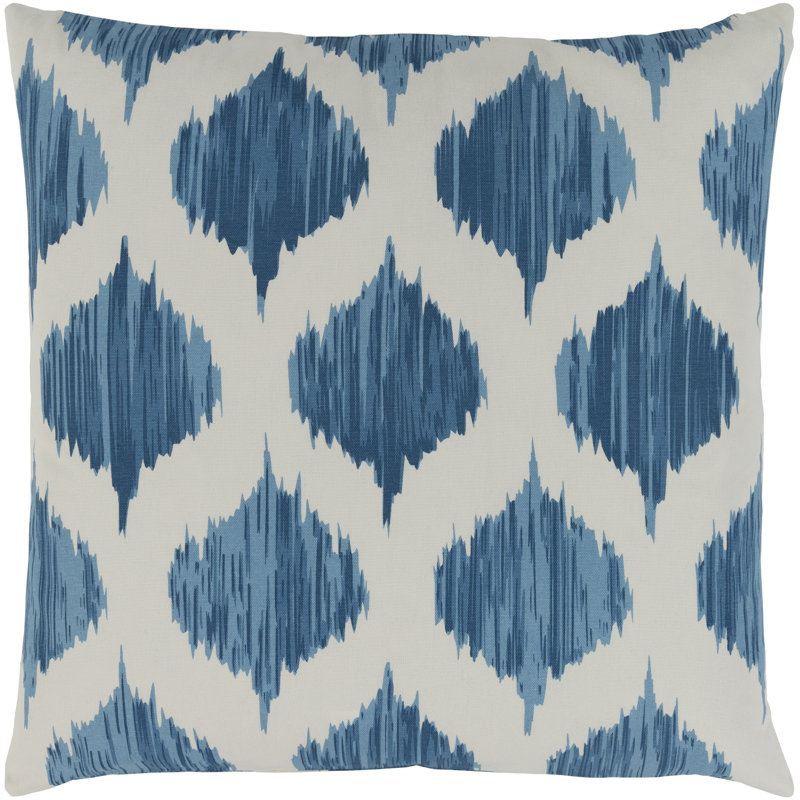 Ogee Accent Throw Pillow Cover, 18" x 18", Blue, No Fill