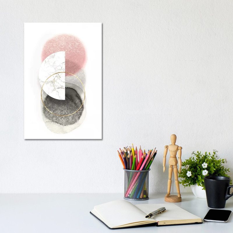 «Blush Geo III» par Isabelle Z - impression d'art graphique, Toile tendue, H 12 po x l 8 po x P 0,75 po, Aucun mat