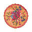 6 Round Placemats Blumen Orange