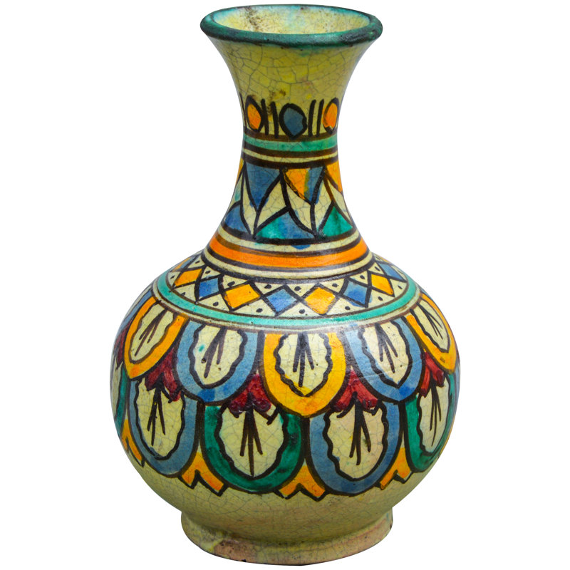 Vase de table intérieur / extérieur bleu / orange / vert 6,25 po