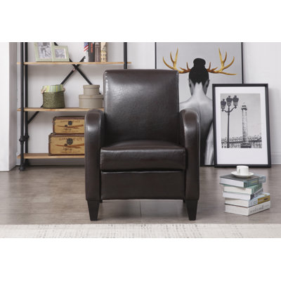 Faux Leather Wingback Chair