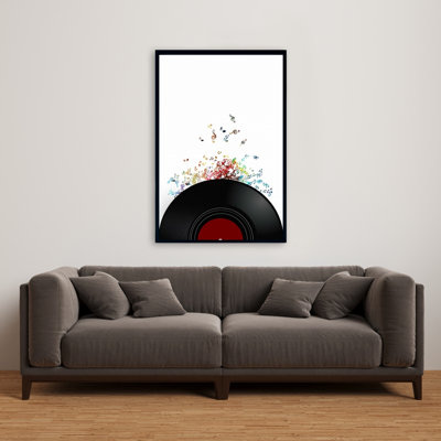 «Notes Escaping From A Vinyle» sur toile