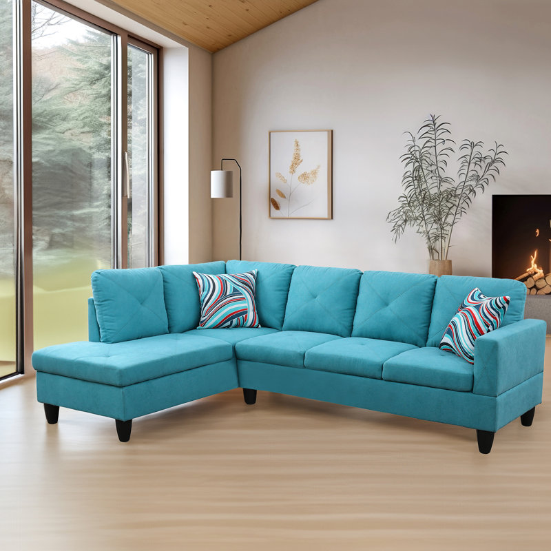 Canapé et méridienne rembourrés 2 pièces Kelvin, Lac turquoise
